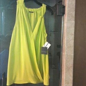 100% silk top., key lime color